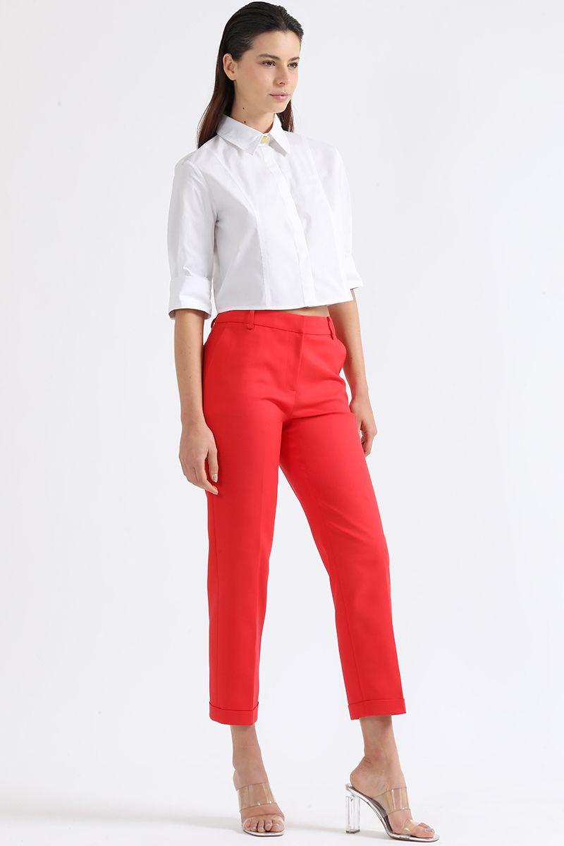 Pantalon Sastre Tiro Alto, Rojo Liola-2