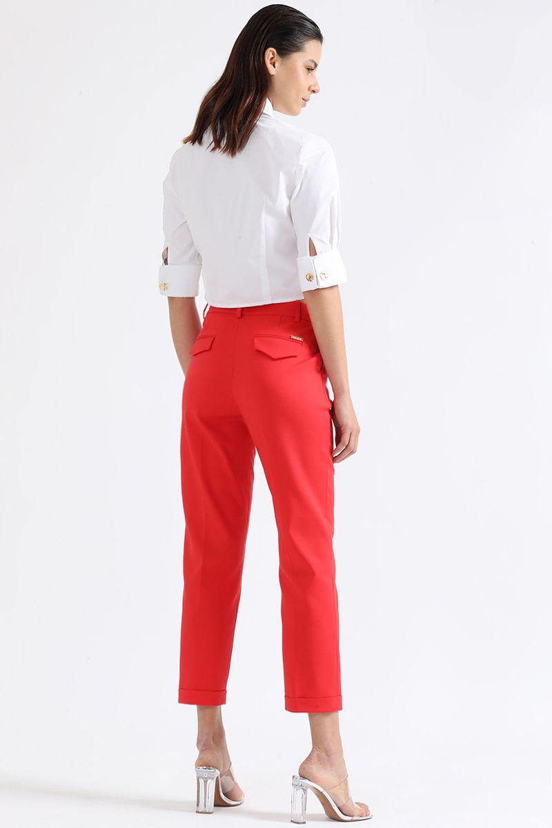Pantalon Sastre Tiro Alto, Rojo Liola-3