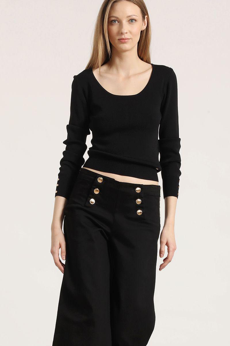 Jeans straight liola mujer negro-1