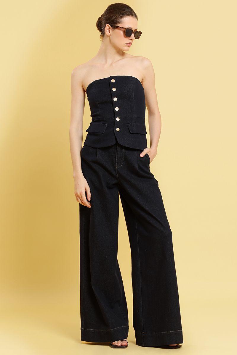 Jeans extra palazzo, indigo Liola-2