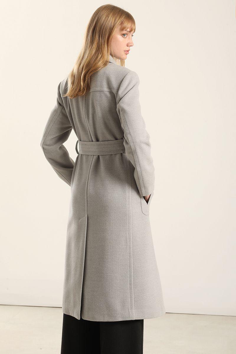 Abrigo Largo, Muflon Melange Gris Liola-2