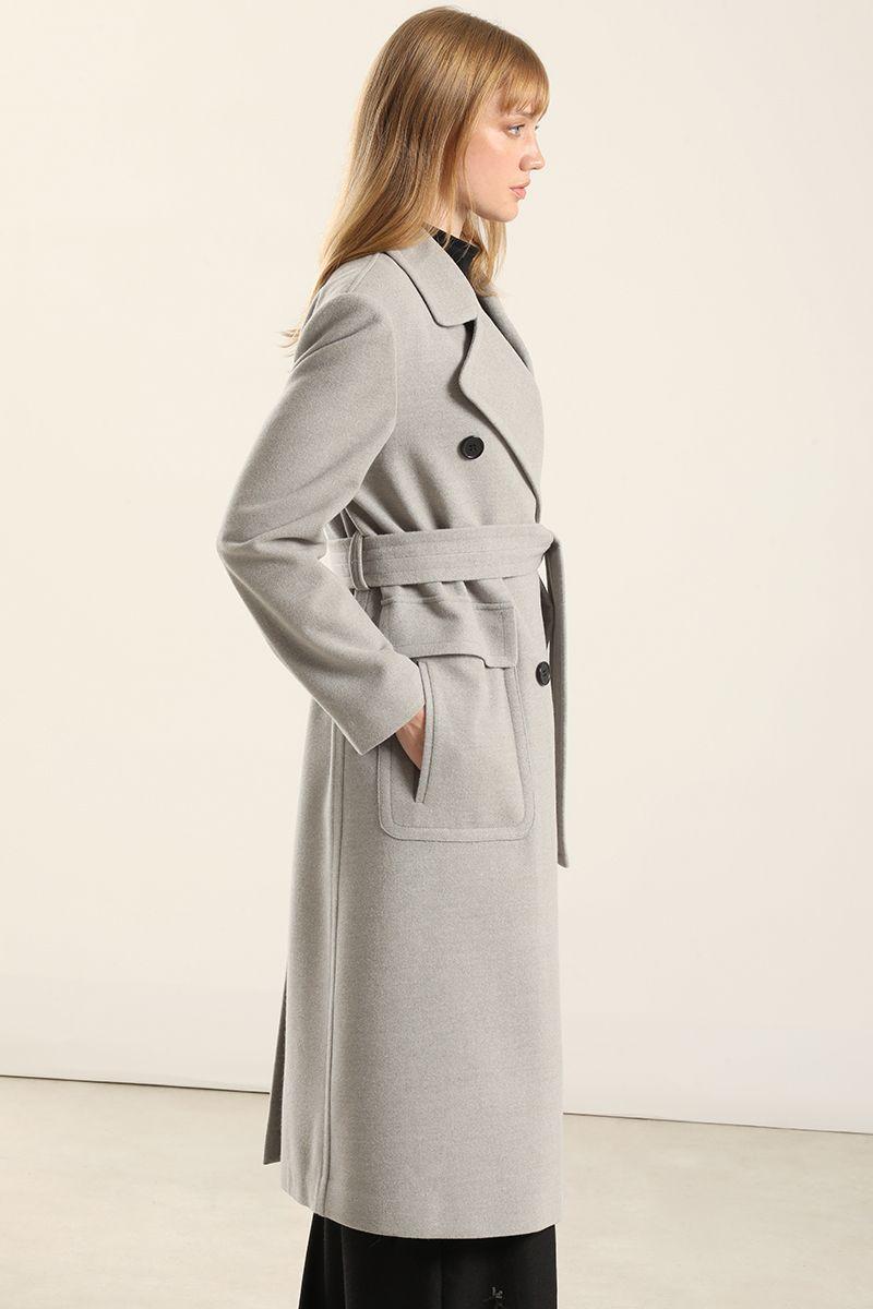 Abrigo Largo, Muflon Melange Gris Liola-5