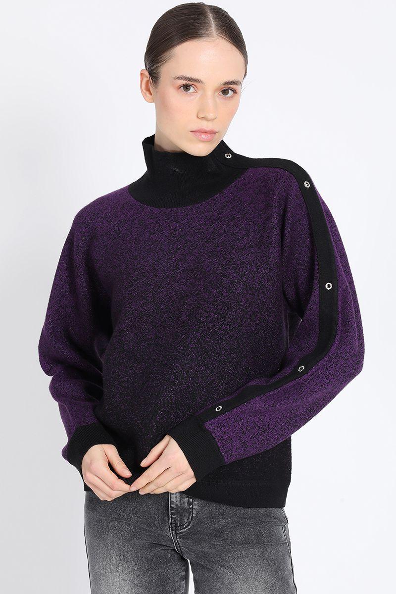 Tejido Punto Degrade Con Hilo Metalizado, Violeta Liola-0