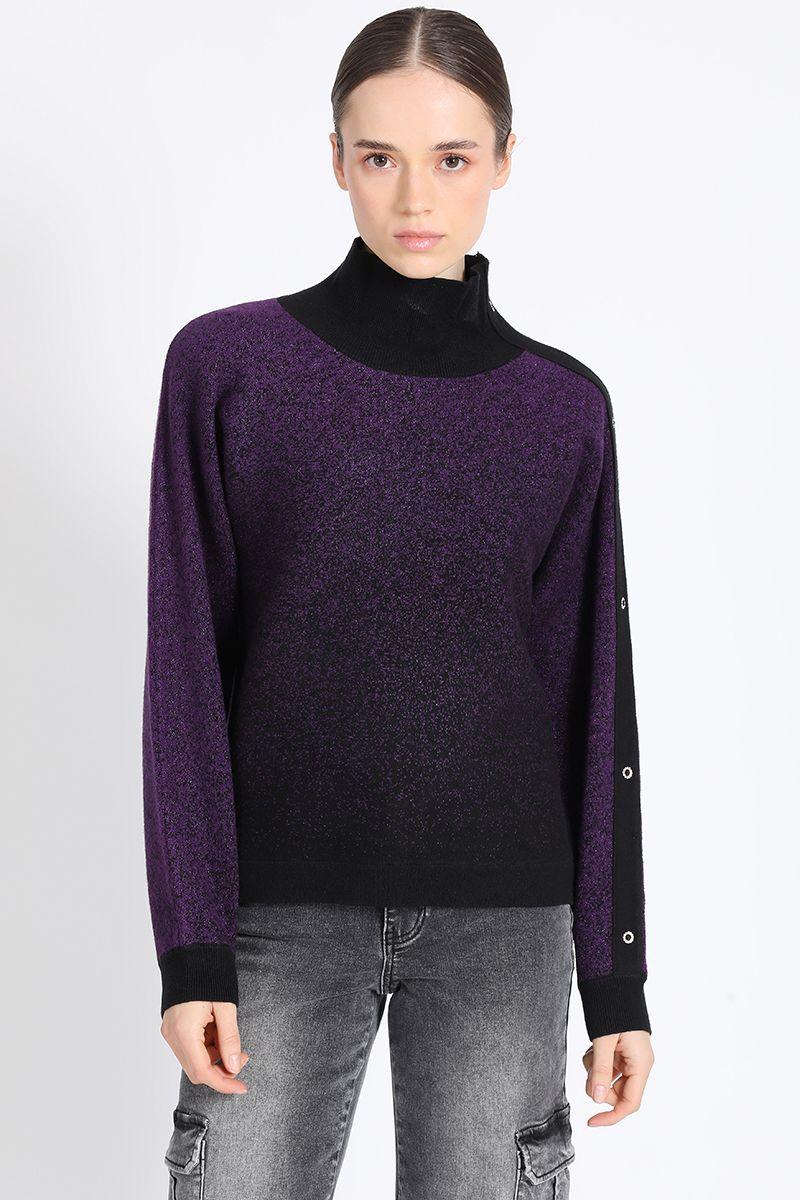 Tejido Punto Degrade Con Hilo Metalizado, Violeta Liola-1