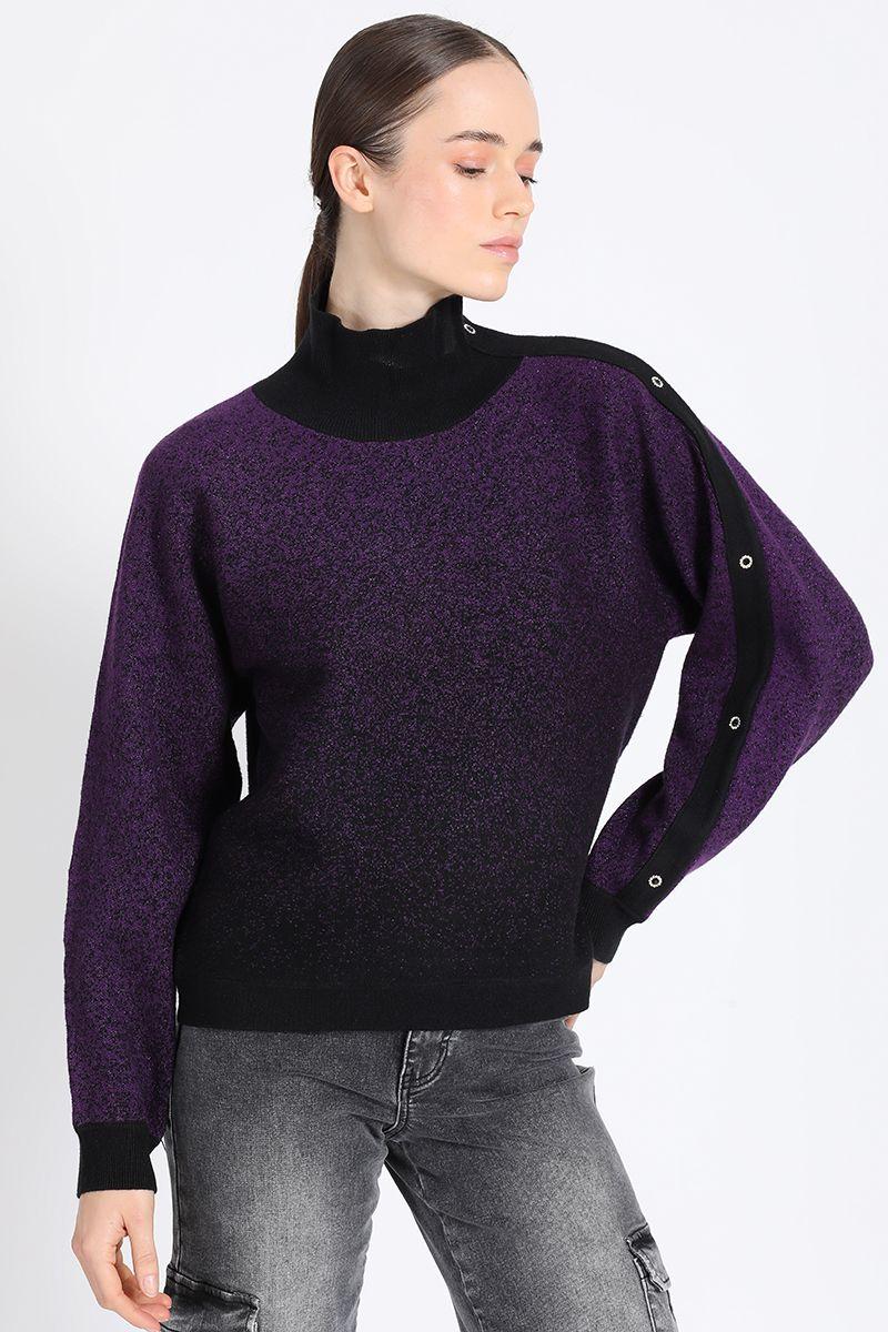 Tejido Punto Degrade Con Hilo Metalizado, Violeta Liola-3