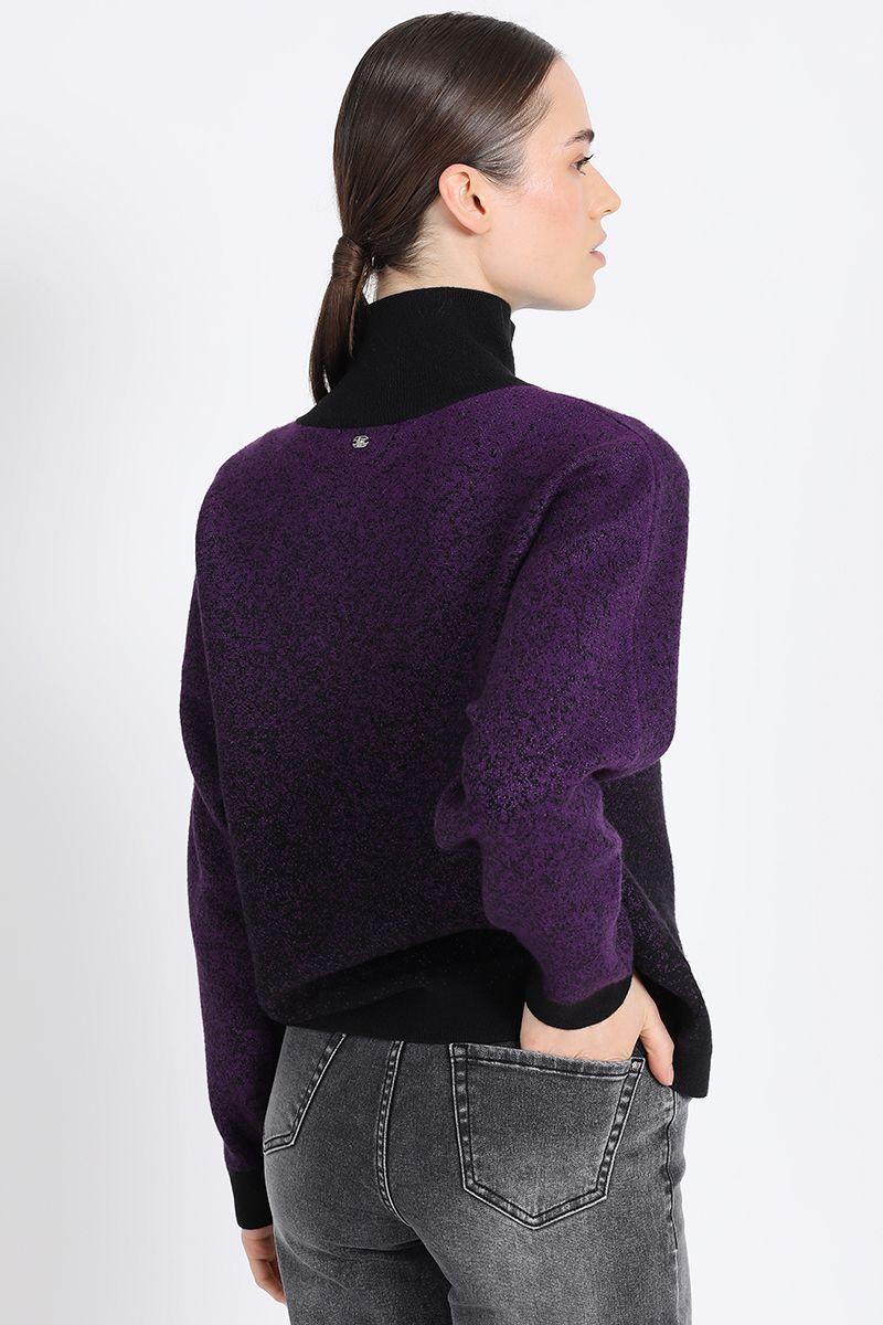 Tejido Punto Degrade Con Hilo Metalizado, Violeta Liola-4