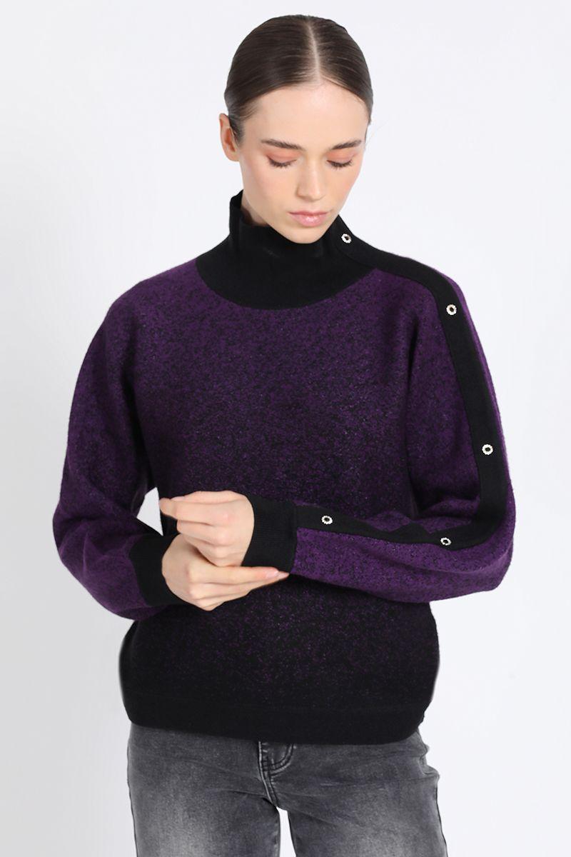 Tejido Punto Degrade Con Hilo Metalizado, Violeta Liola-5