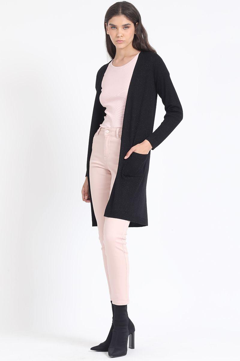 Tapado Tejido Punto Con Hilo Metalizado, Negro Liola-1