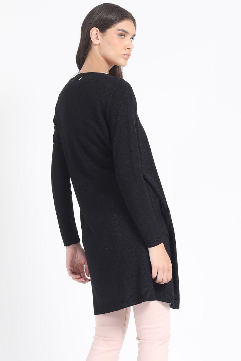 Tapado Tejido Punto Con Hilo Metalizado, Negro Liola-4