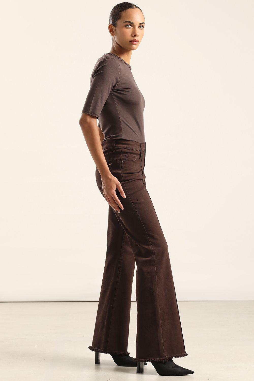 Jeans Color Bootcut, Push Up, Chocolate Liola-5