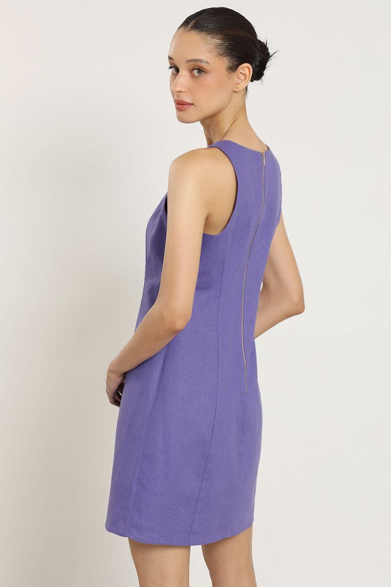 Vestido corto con lazo, violeta Liola-5