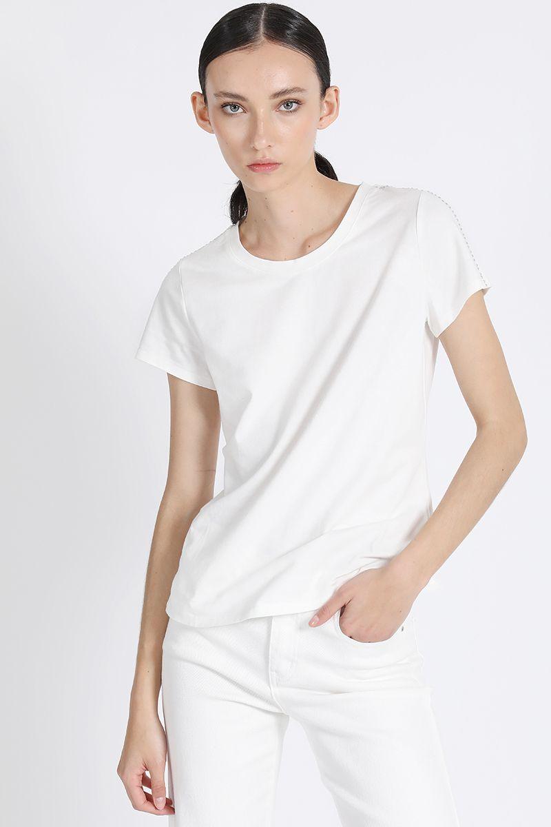 Polera Algodón Strass, Crudo Liola-1