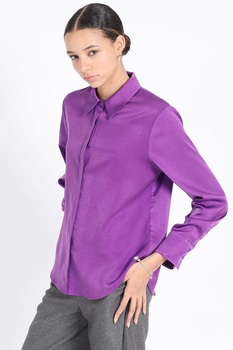 Blusa Basica Satin, Violeta Liola-5