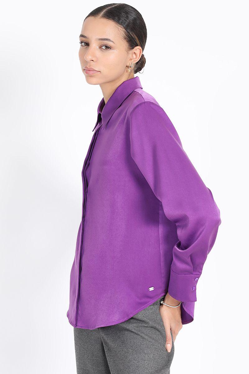 Blusa Basica Satin, Violeta Liola-6