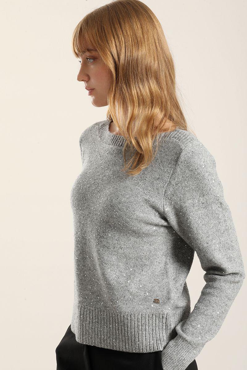 Jersey Punto Microlentejuelas, Gris Liola-4