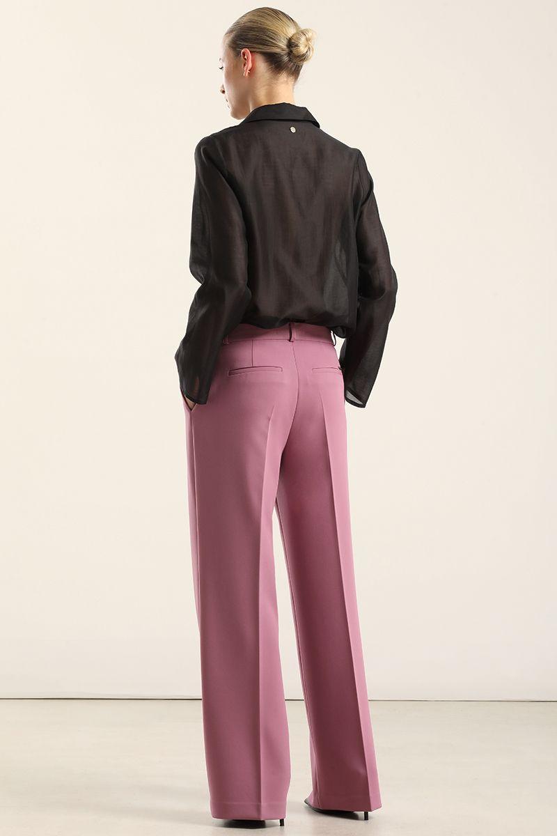 Pantalón recto, tiro alto, rosa Liola-6