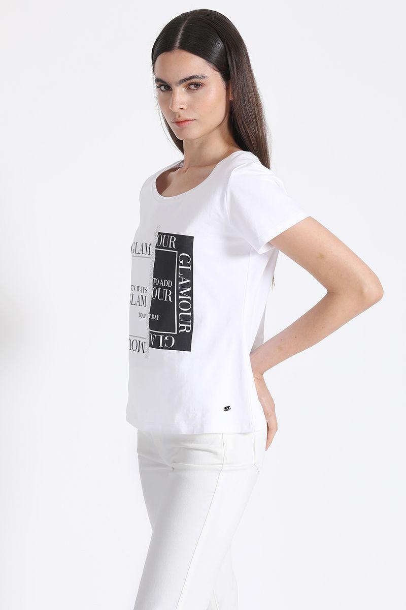 Polera Estampado Y Strass Crudo Liola-2