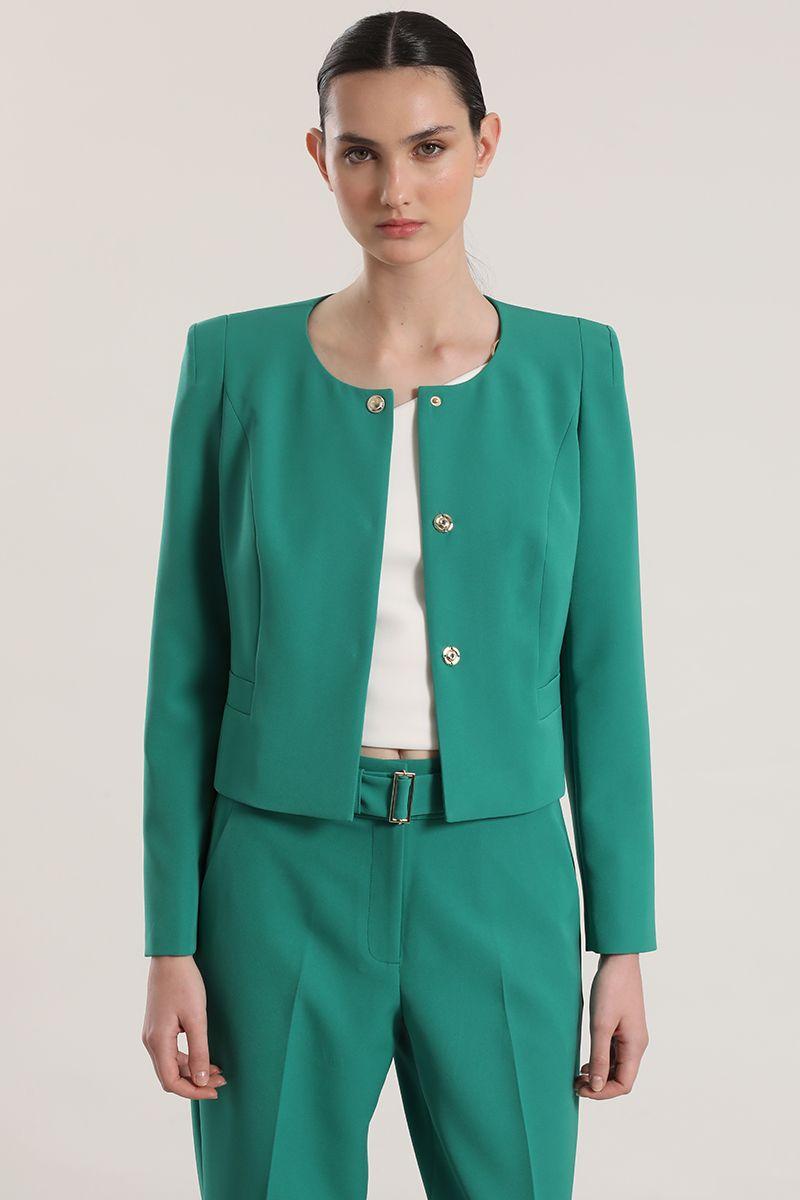 Chaqueta corta Liola mujer verde-0