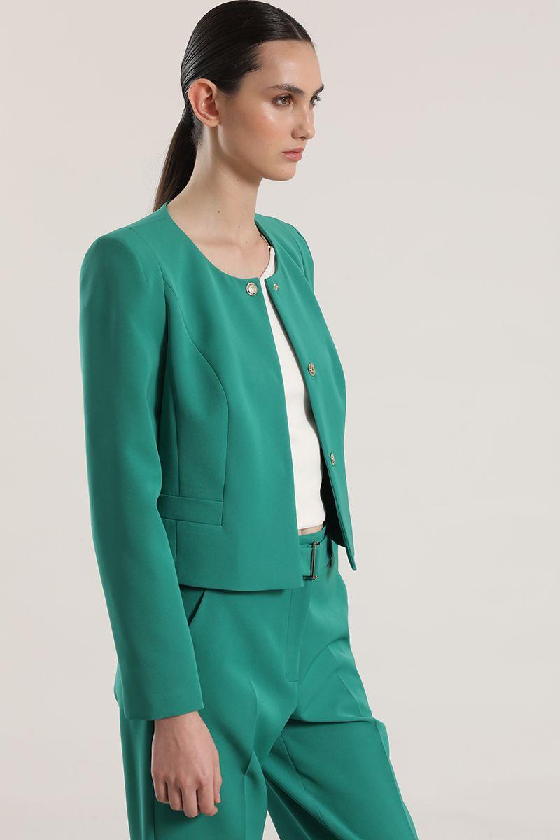 Chaqueta corta Liola mujer verde-3
