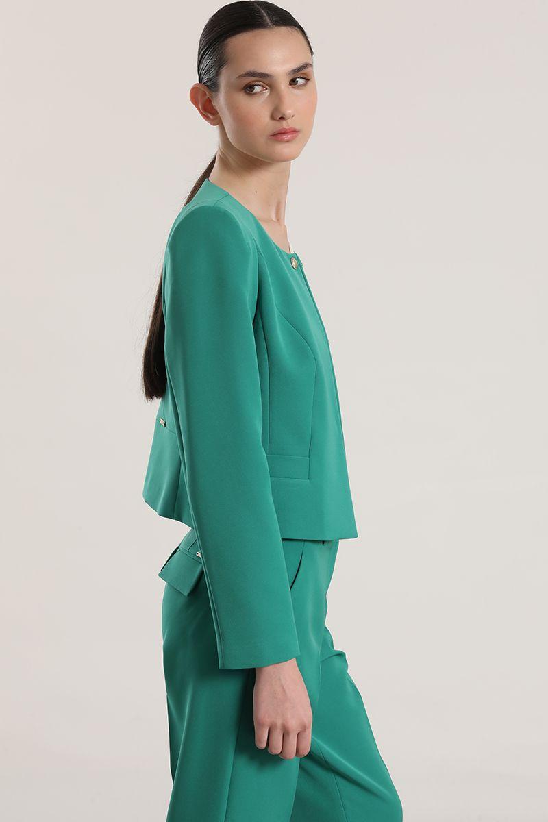 Chaqueta corta Liola mujer verde-4
