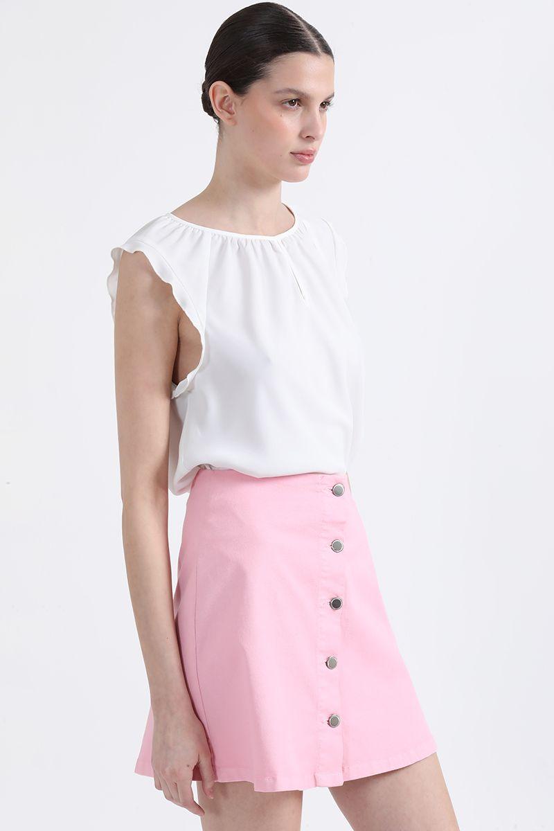 Blusa Volantes Romantico, Crudo Liola-0