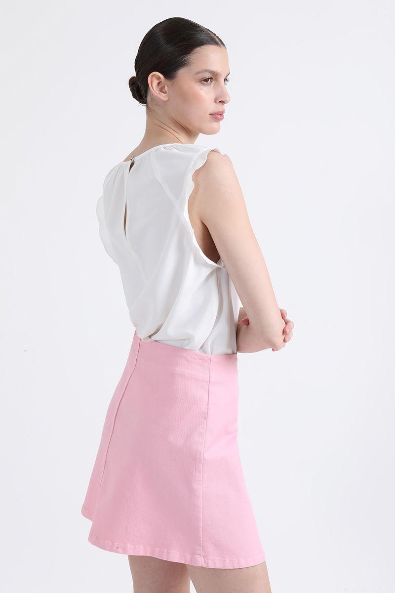 Blusa Volantes Romantico, Crudo Liola-3