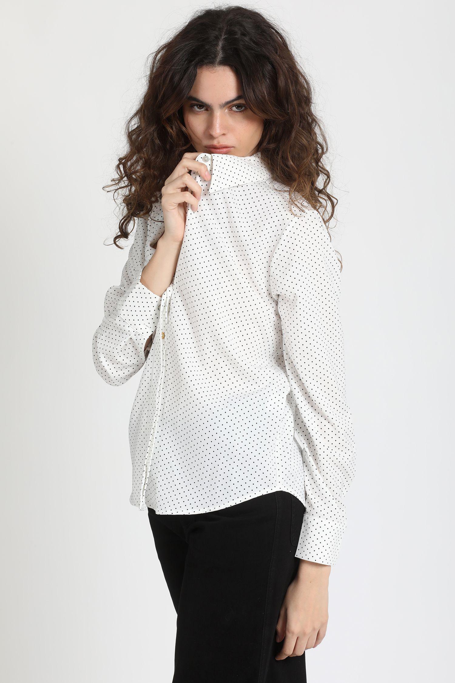 Blusa Estampada Puntos, Blanco Liola-3