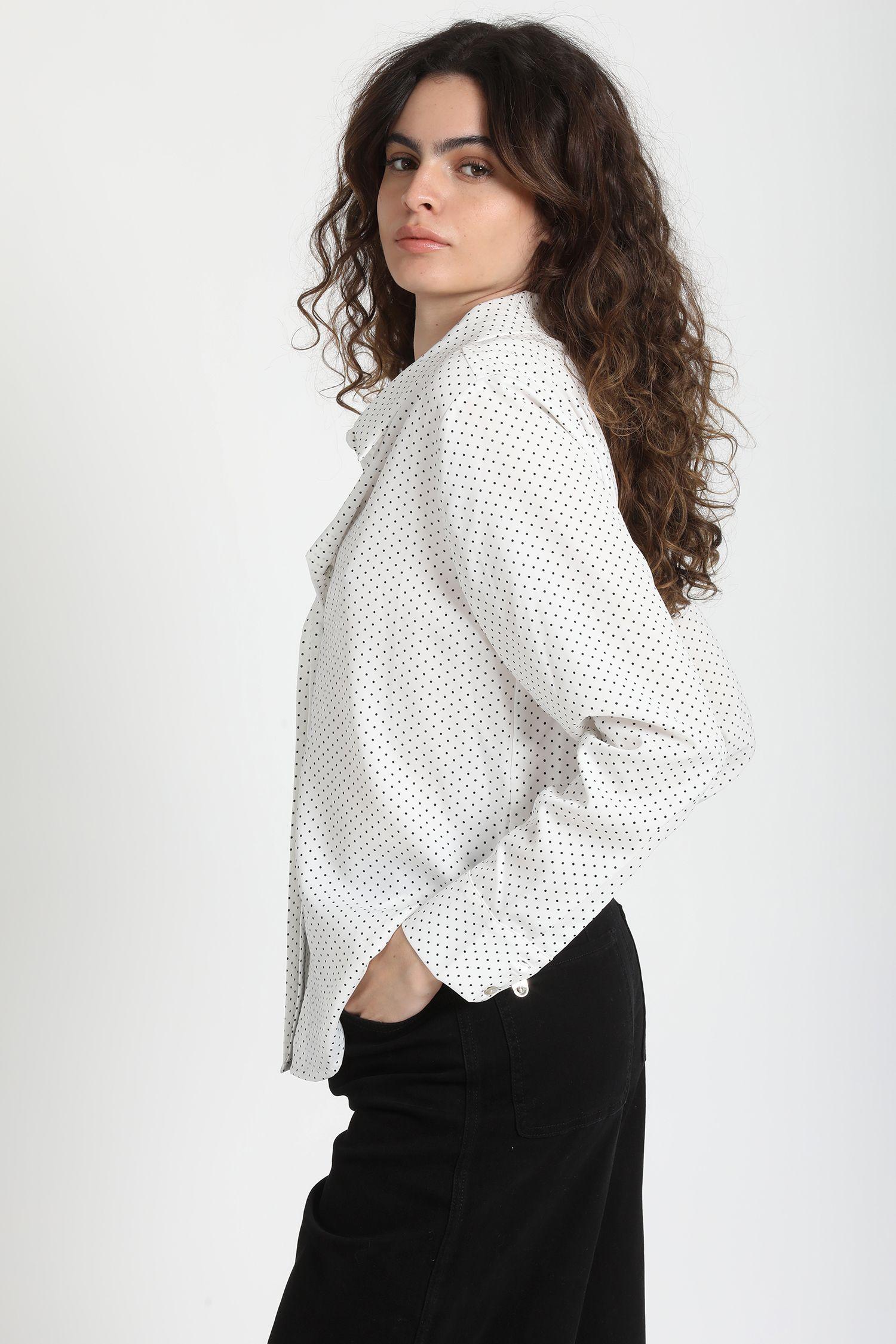 Blusa Estampada Puntos, Blanco Liola-4