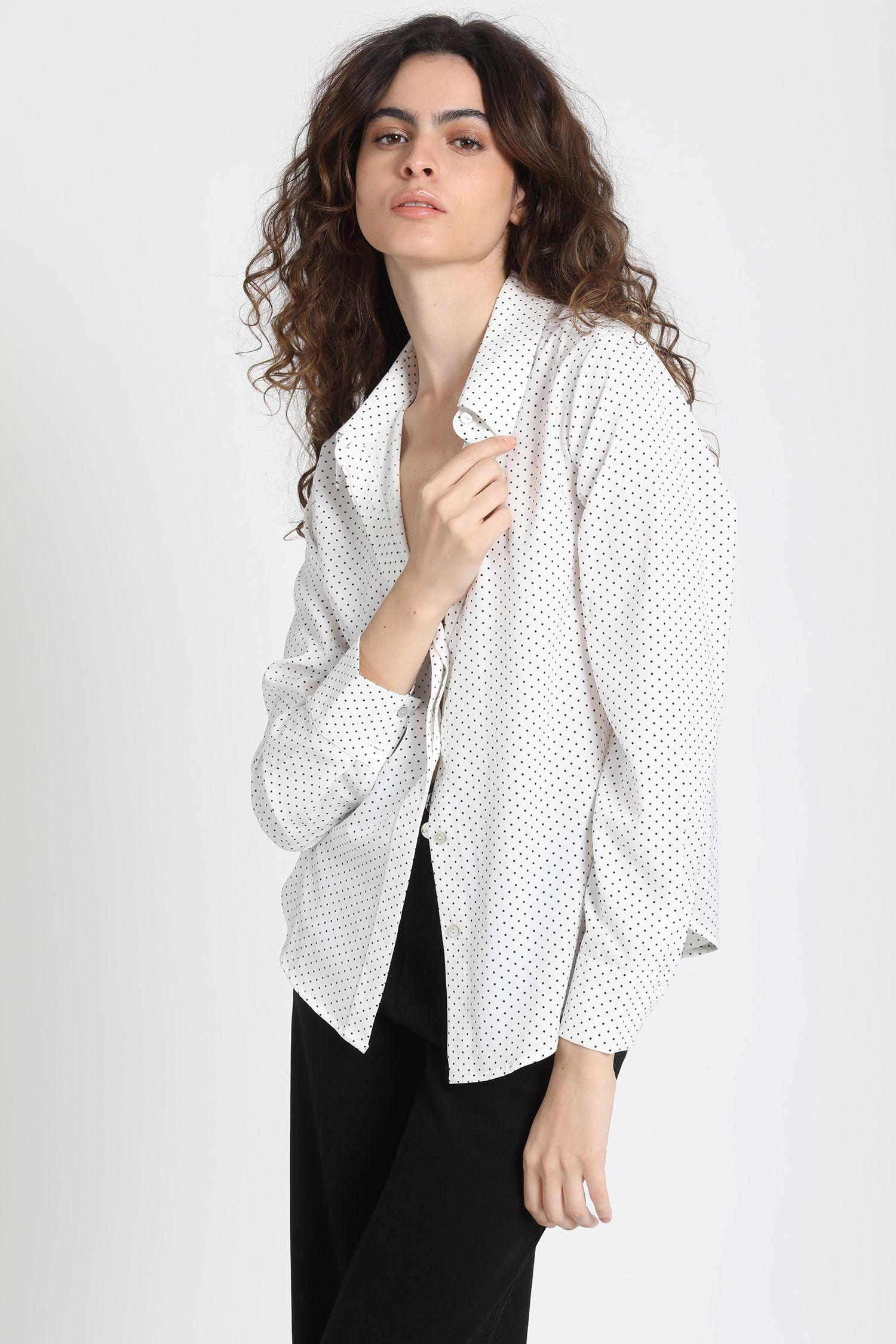 Blusa Estampada Puntos, Blanco Liola-5