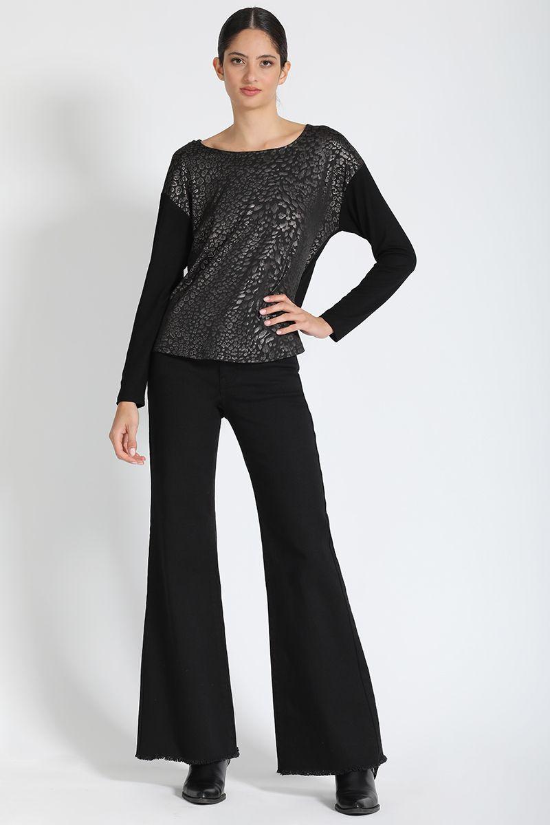 Polera Estampado Animal Negro Liola-2