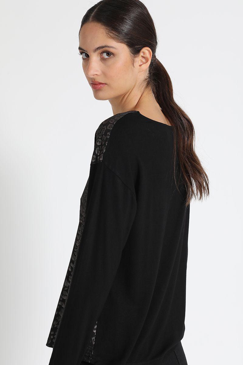 Polera Estampado Animal Negro Liola-4