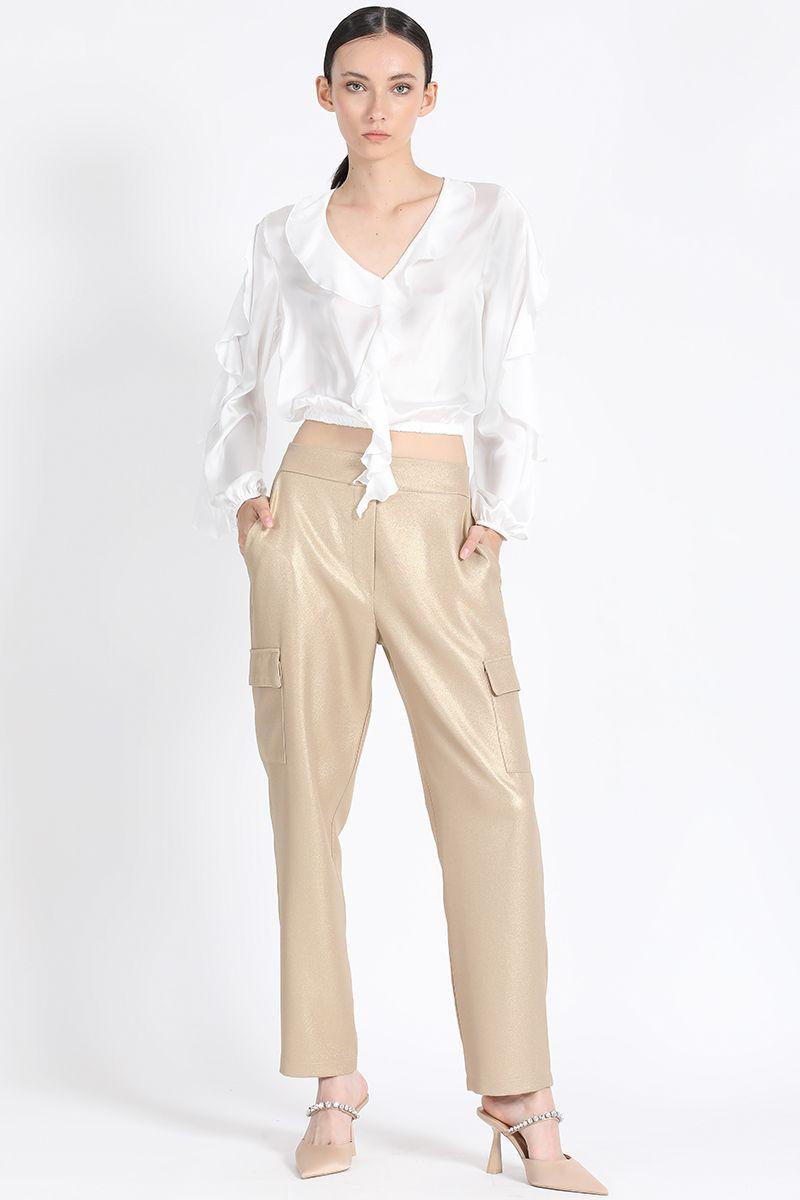 Blusa Escote Vuelos Crudo Liola-1