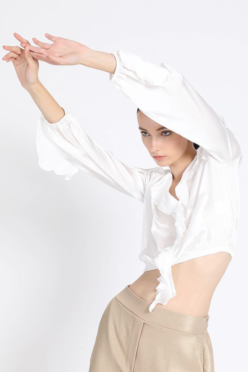 Blusa Escote Vuelos Crudo Liola-4