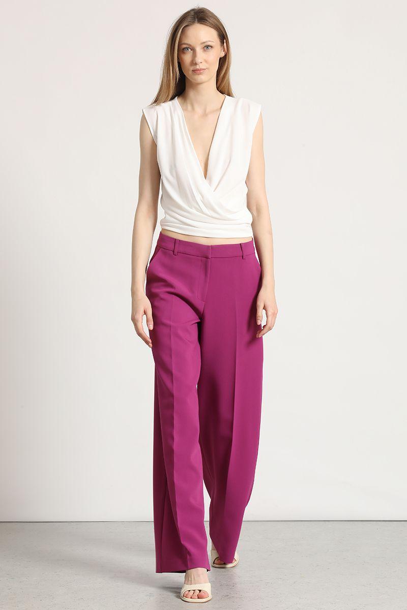 Pantalón ancho Liola mujer ciruela-0