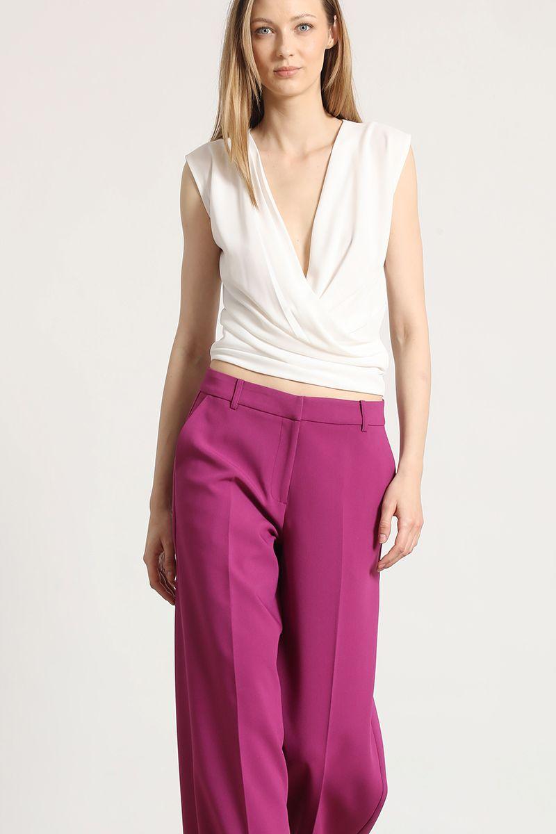 Pantalón ancho Liola mujer ciruela-4