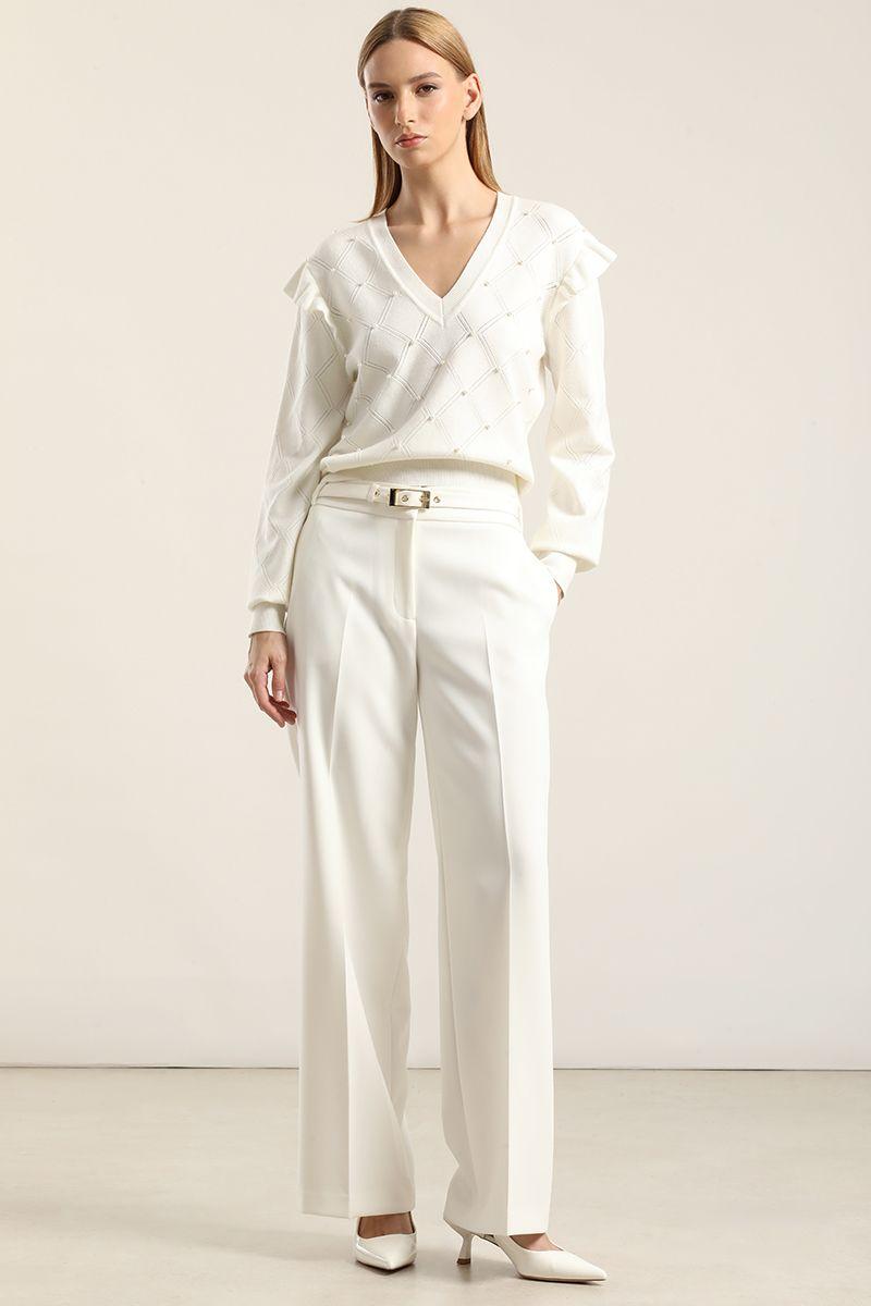 Jersey punto perlas, crudo Liola-1