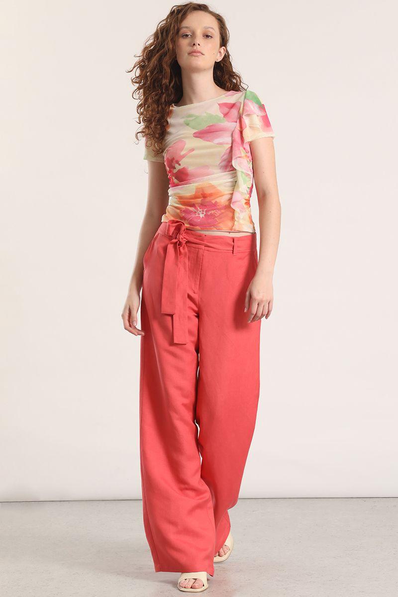Polera malla estampado liola mujer rosa-1