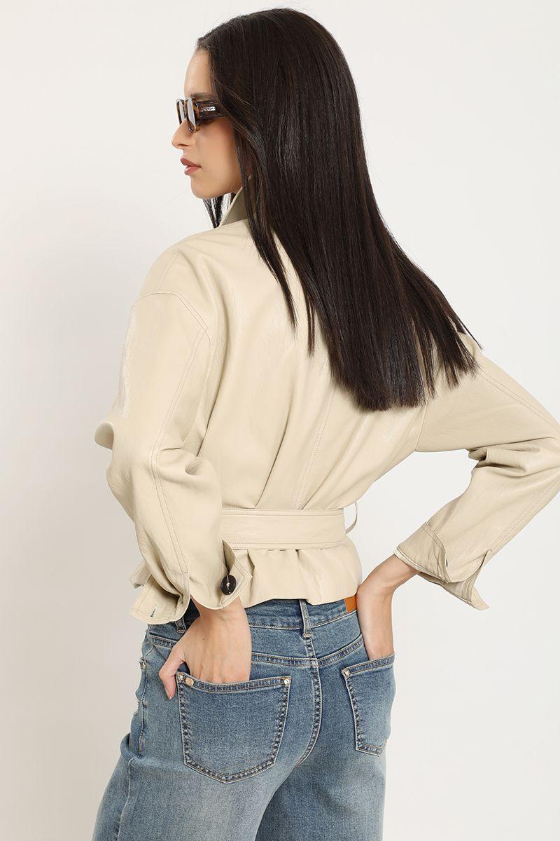 Chaqueta efecto cuero, beige Liola-3