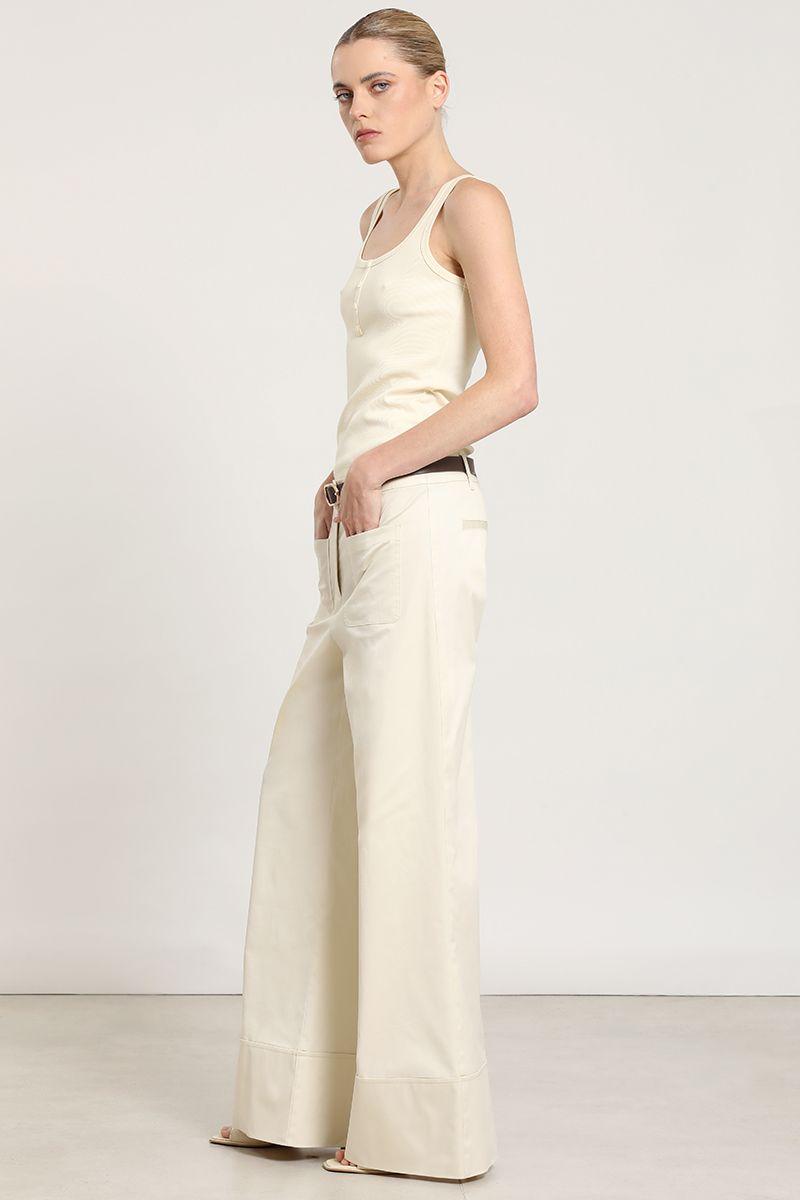 Pantalon palazzo, tiro alto, crudo Liola-2