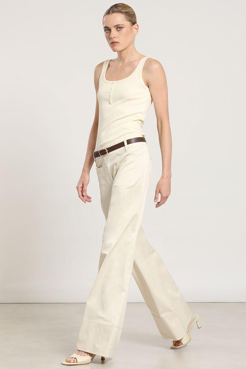 Pantalon palazzo, tiro alto, crudo Liola-5