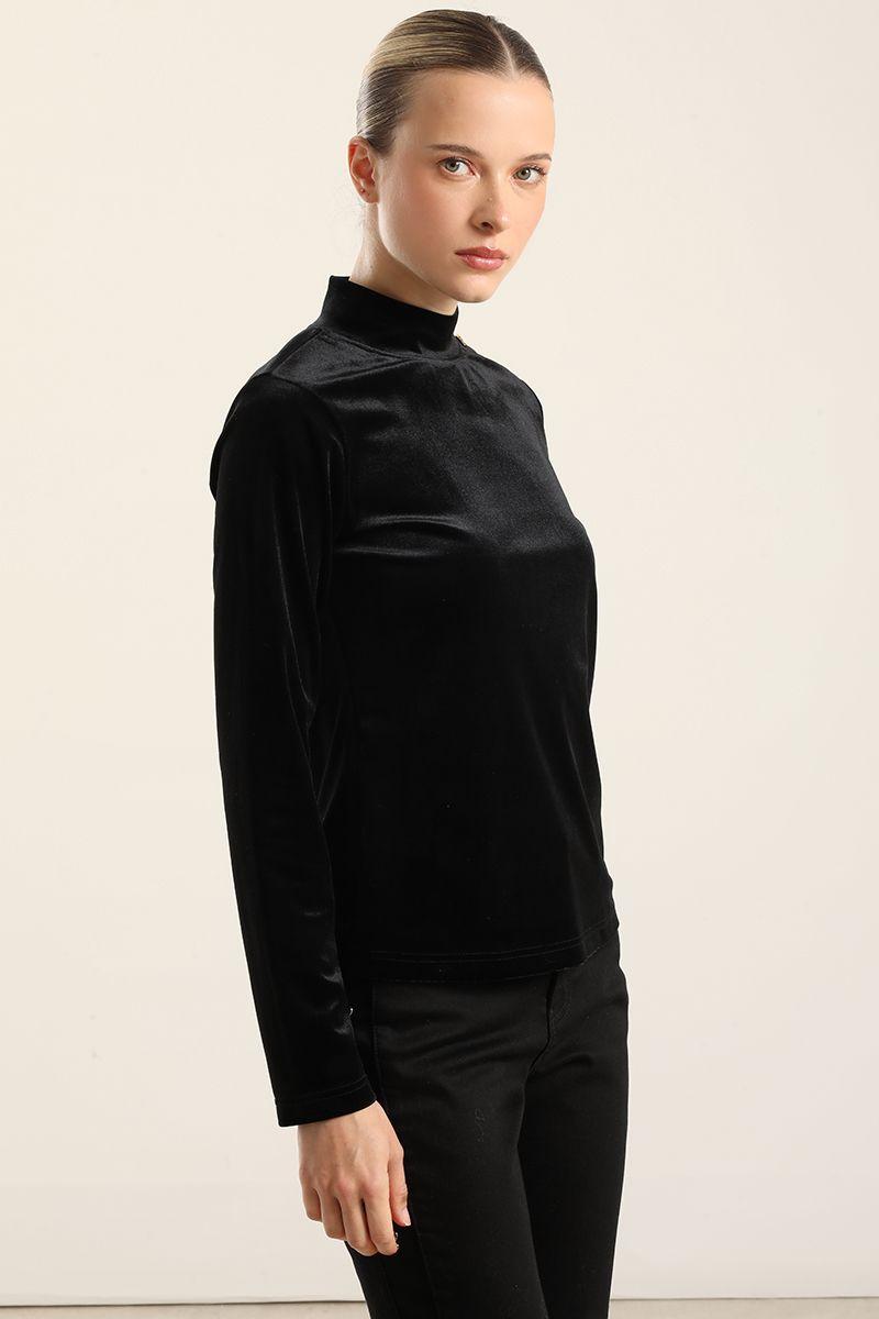 Top Velvet, Botones Fantasia, Negro Liola-5