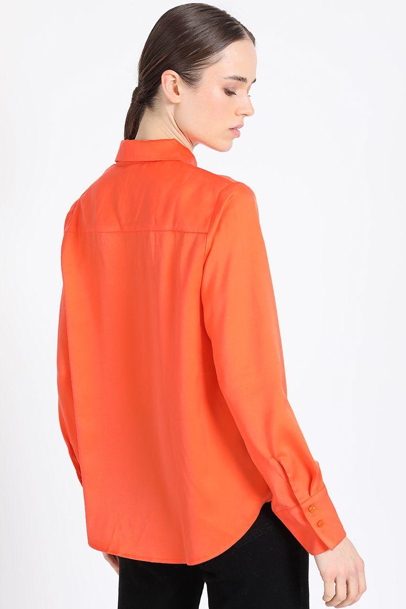 Blusa Basica Satin, Naranjo Liola-1