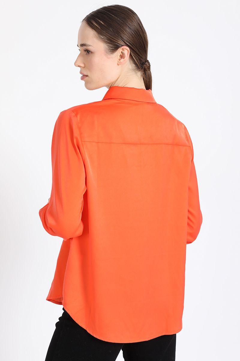 Blusa Basica Satin, Naranjo Liola-4
