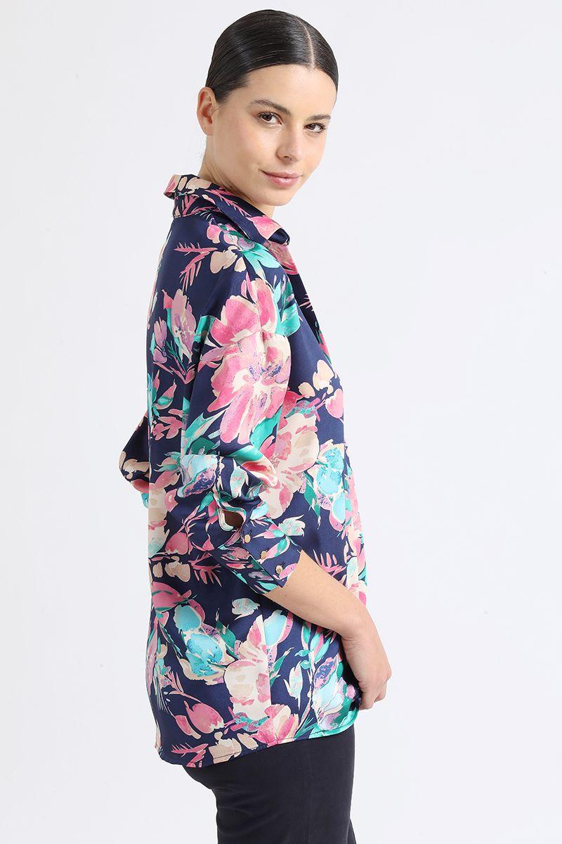 Blusa Estampado Floral, Azul Liola-3