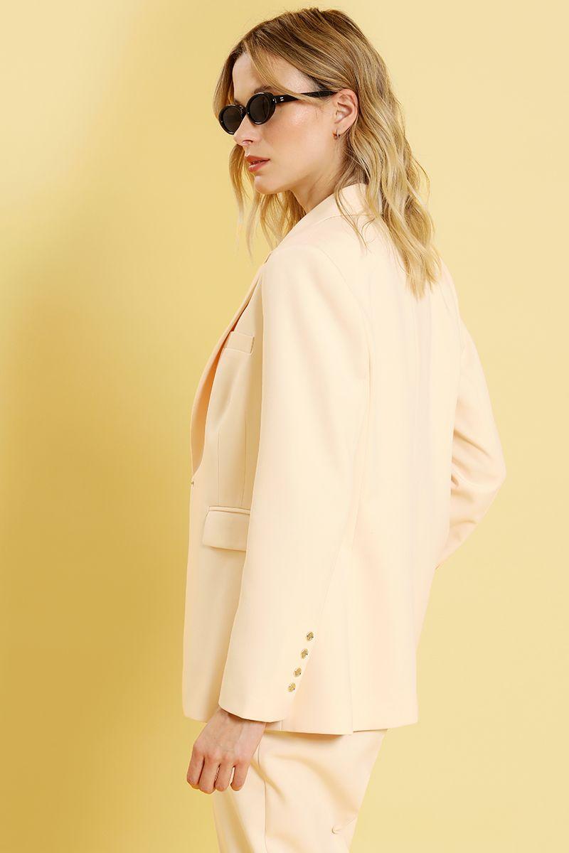 Blazer  entallado, broches fantasia, vainilla Liola-5