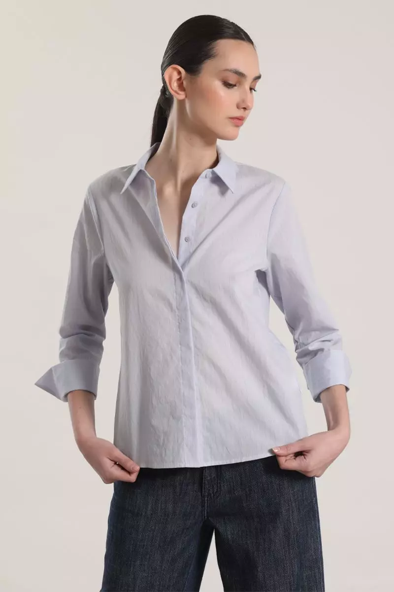 Camisa algodón liola mujer azul-0