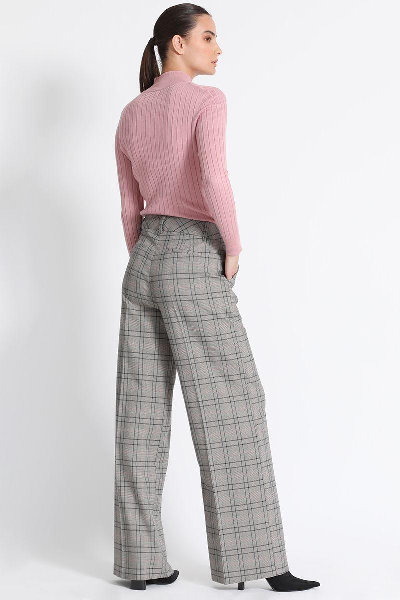 Pantalón Cuadrille Tiro Alto Gris Liola-3