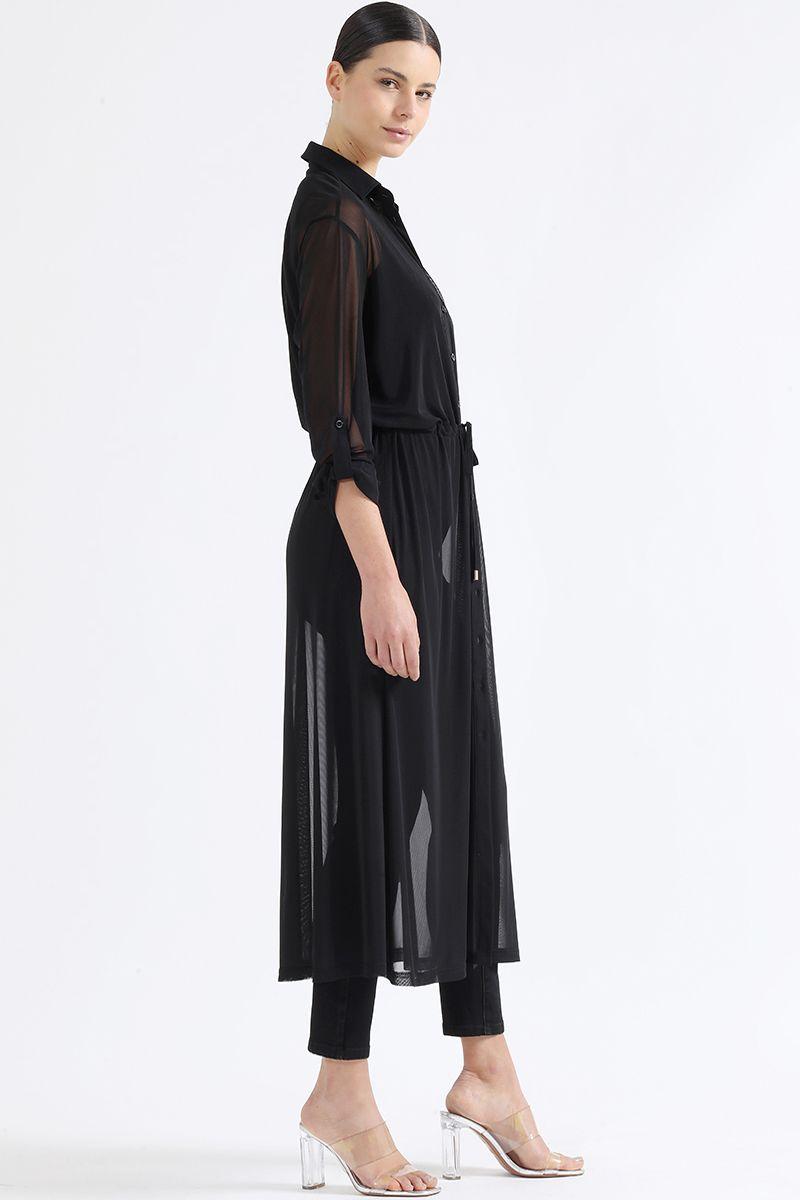 Tapado Malla Semi Transparente, Negro Liola-1