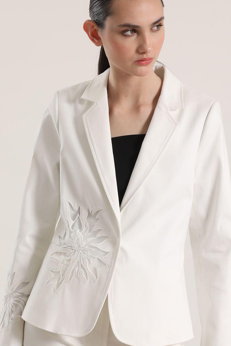 Blazer bordado Liola mujer crudo-0