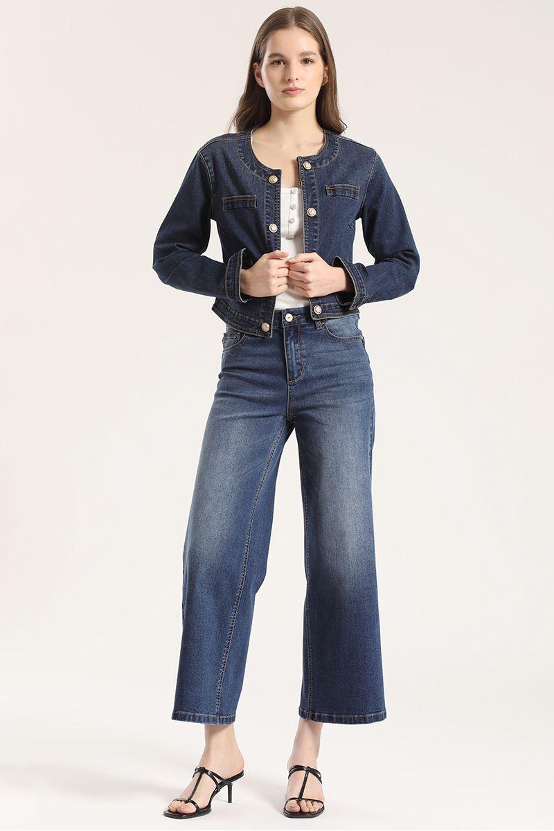 Jeans wide leg Liola mujer azul-0
